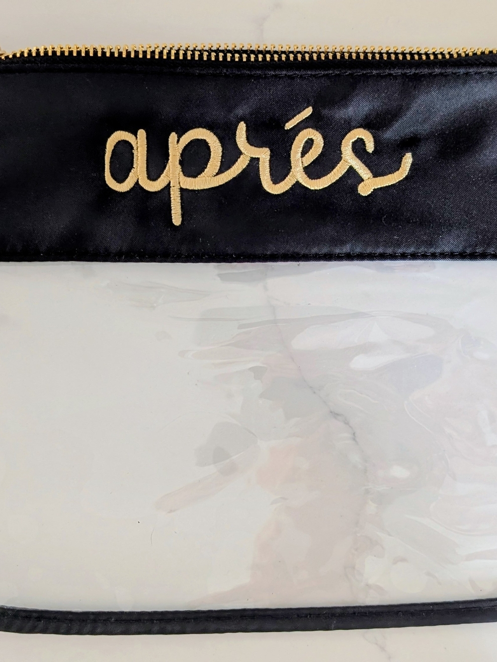 Clear Cosmetic Pouch with Black Trim